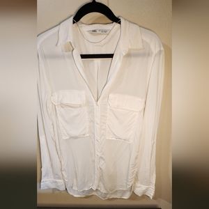 ZARA small white button up blouse